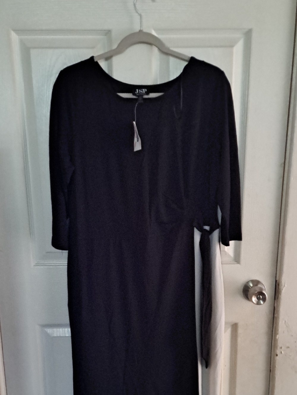 JSP Black Knee-Length Dress with Tie Detail